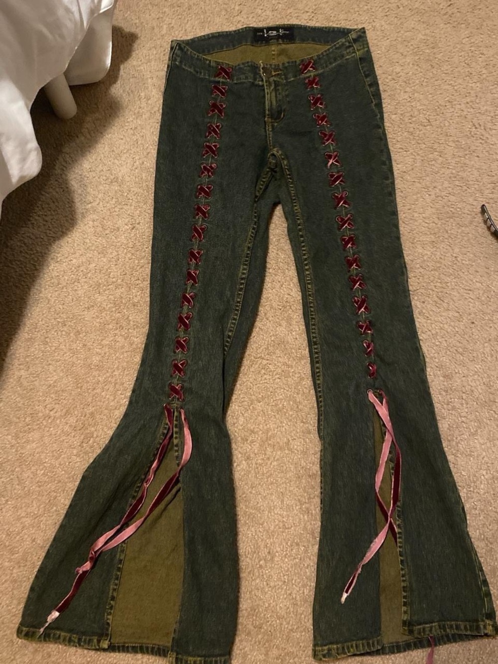 Lei thirteen-style laced flare jeans